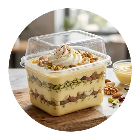Nuts Caustard dessert
